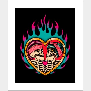 Skull love Posters and Art